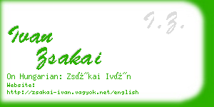 ivan zsakai business card
